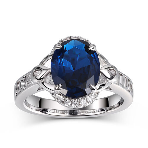 Jeulia Halo Oval Cut Personalized Sterling Silver Ring