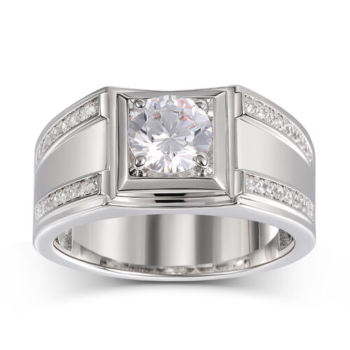 Jeulia "Remember" Personalized Sterling Silver Men's Band