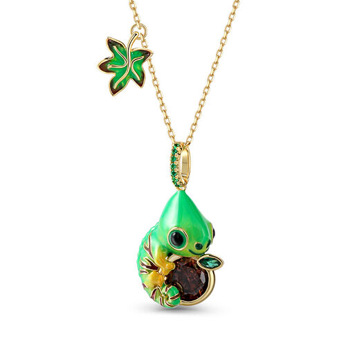 Dreamy Garden Chameleon Sterling Silver Necklace