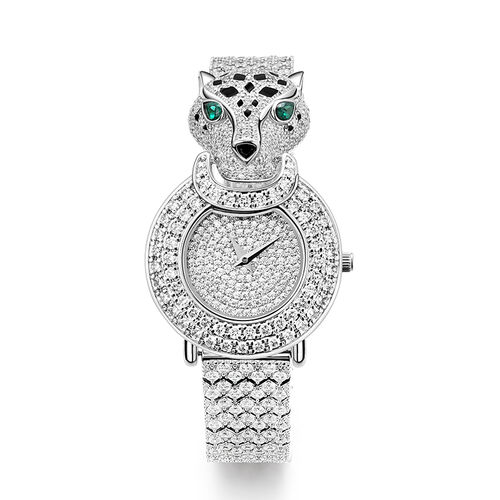 Jeulia "Radiant Wildness" Leopard Design Round Case Quartz Women's Watch