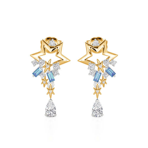 Jeulia Luna Astra Celestial Star Drop Earrings
