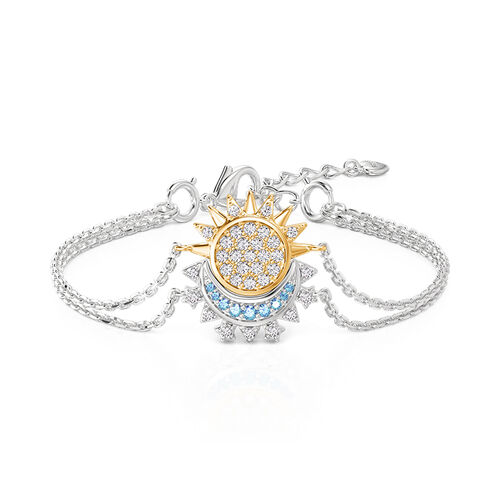 Jeulia Sun and Moon Stacked Bracelets