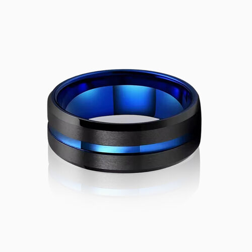 "Azure Horizon" 8mm Tungsten Carbide Men's Wedding Ring