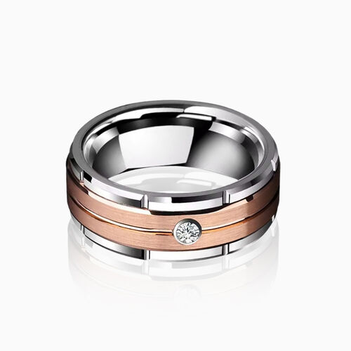 "Ember Bond" 8mm Tungsten Carbide Men's Wedding Ring