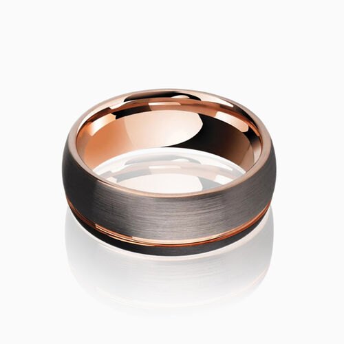 "Brushed Reverie" 8mm Tungsten Carbide Men's Wedding Ring