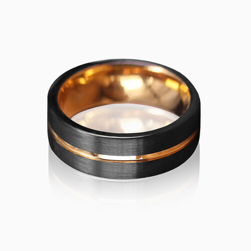 "Gilded Echo" 8mm Tungsten Carbide Men's Wedding Ring