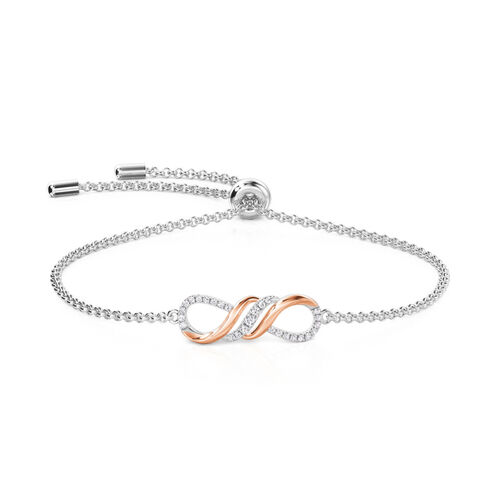 Jeulia Amore Two Tone Infinity Bracelet Adjustable