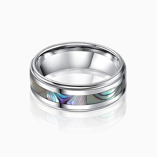 "Moonlit Promise" 8mm Tungsten Carbide Men's Wedding Ring