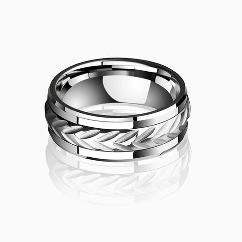 "Eternal Grove" 8mm Spinner Tungsten Carbide Men's Wedding Ring