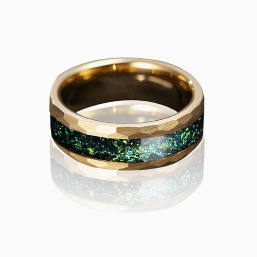 "Emerald Galaxy" 8mm Tungsten Carbide Men's Wedding Ring