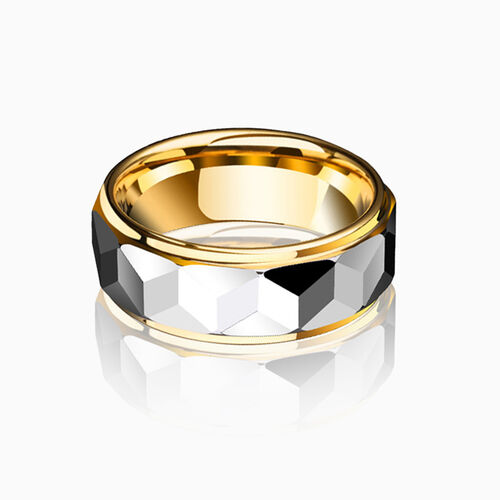 "Facets of Forever" 8mm Tungsten Carbide Men's Wedding Ring