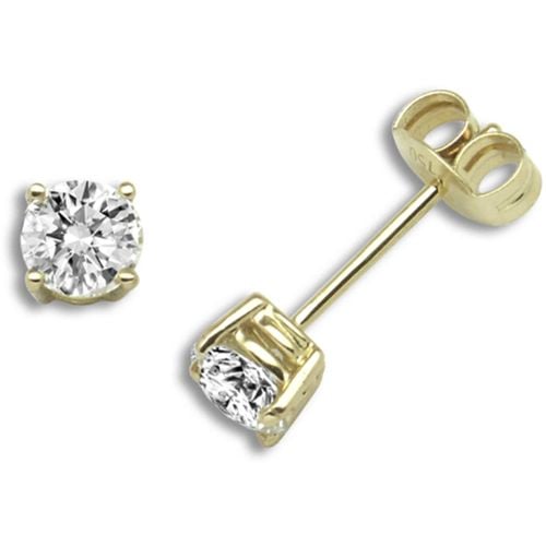 18 Carat Yellow Gold 1ct Clawset Earrings