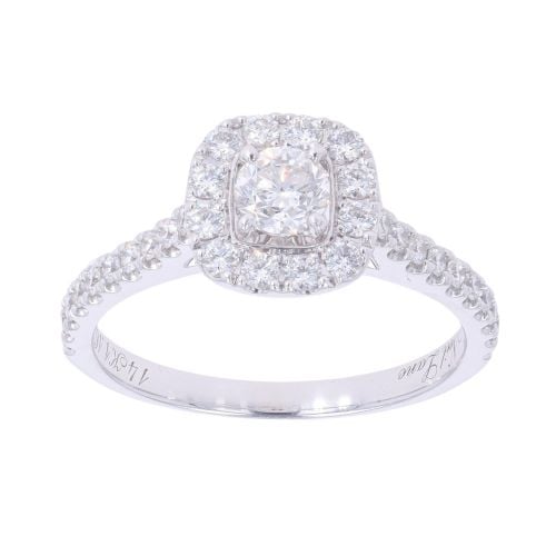 14ct White Gold 1.16ct Brilliant Cut Diamond Cluster Ring
