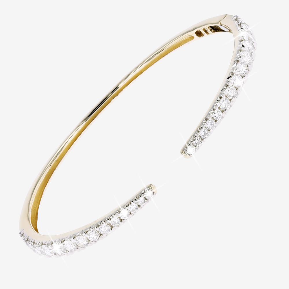 9ct Gold Real Diamond Lab-Grown Designer Bangle 3.00ct