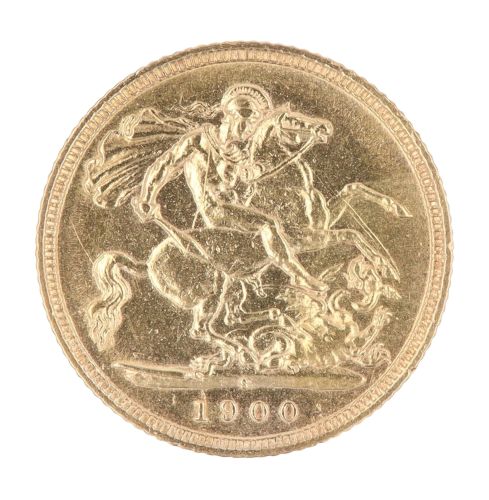 1900 Victoria Half Sovereign Coin