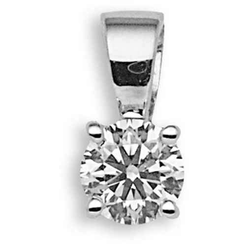 18ct White Gold 0.25ct Diamond Claw Set Pendant