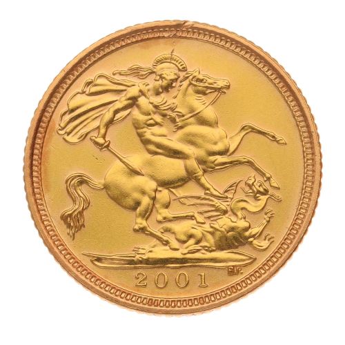 2001 Elizabeth II Half Sovereign Coin