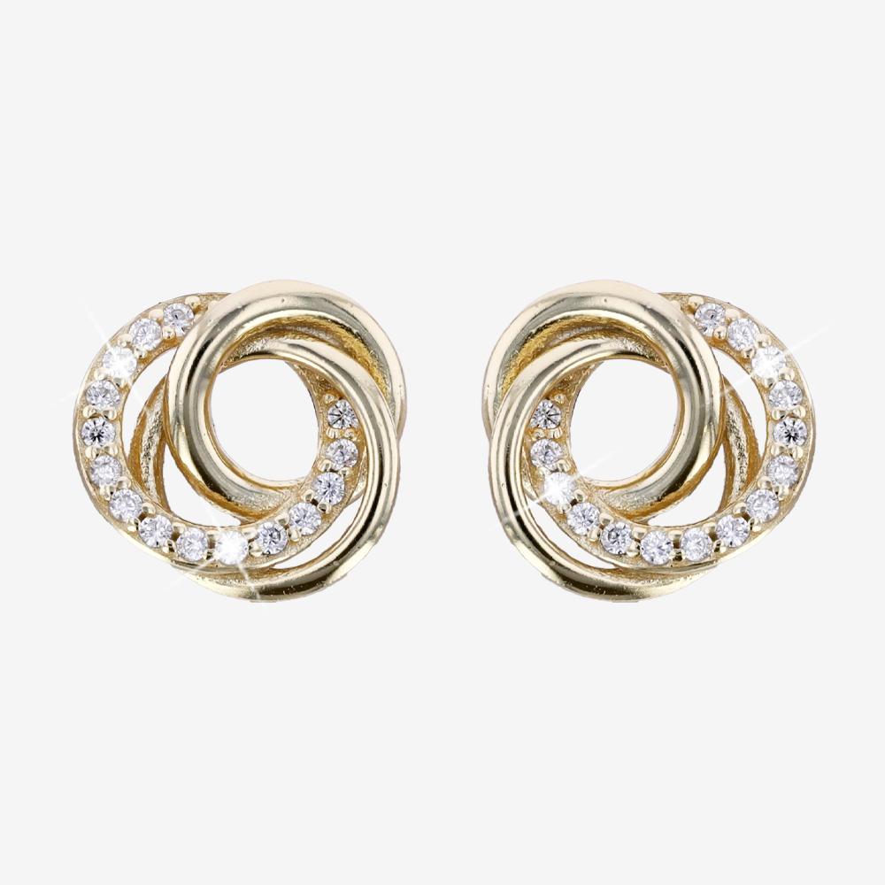 18ct Gold On Silver Knot Stud Earrings