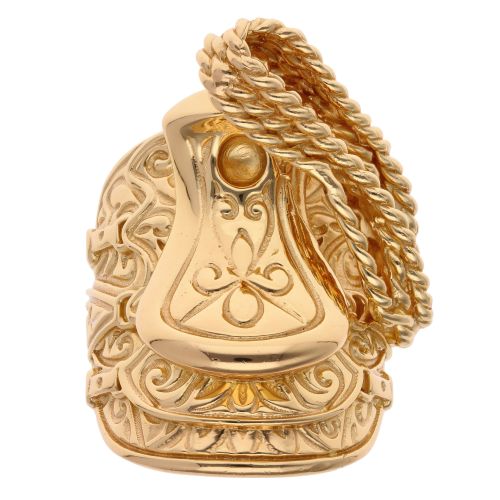 Silver Gold Plated Saddle Ring