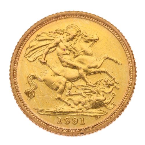 1991 Elizabeth II Half Sovereign Coin