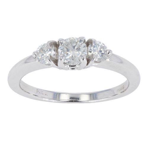 14ct White Gold 0.50ct Diamond Trilogy Ring