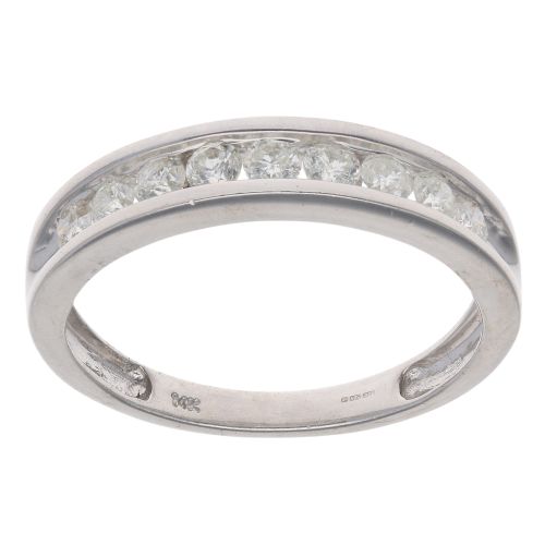 14ct White Gold 0.75ct Brilliant Cut Diamond Half Eternity Ring