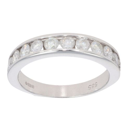 14ct White Gold 1.00ct Diamond Half Eternity Ring