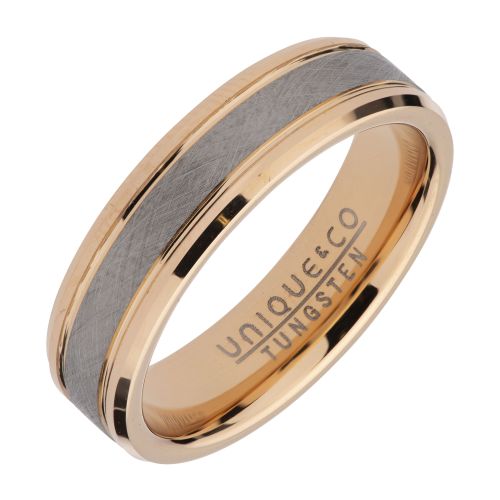 Tungsten Carbide With Rose IP Plating 6mm Ring
