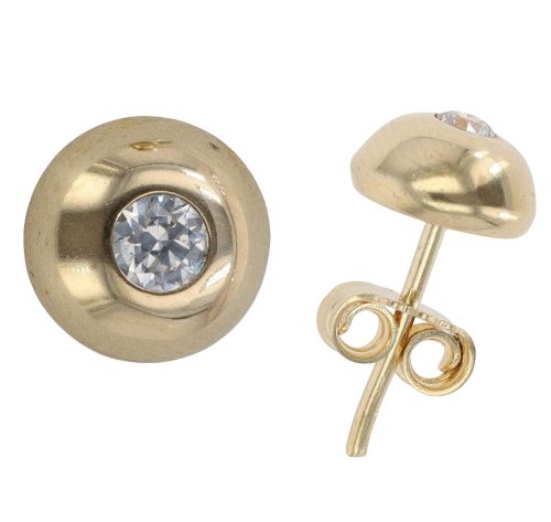 14ct Yellow Gold Cubic Zirconia Single Stone Stud Earrings
