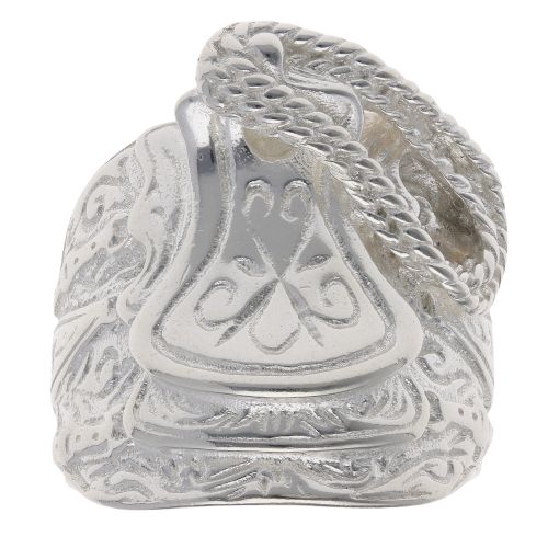 Silver Patterned Saddle Ring By Icesia Gents
