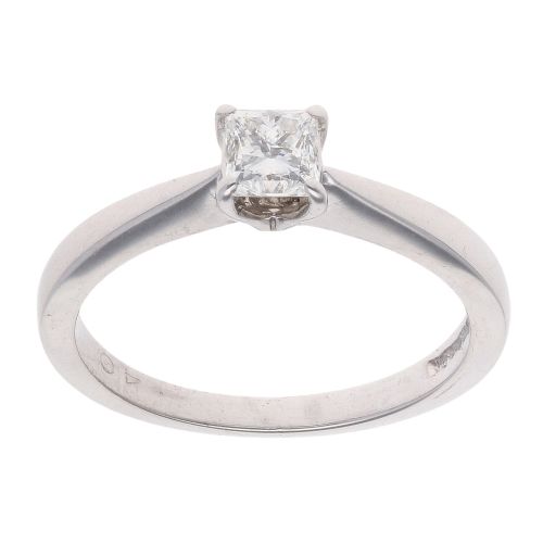 14ct White Gold 0.40ct Princess Cut Diamond Solitaire Ring