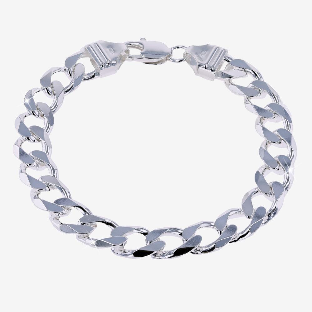 Silver Solid Heavyweight Men's Curb Bracelet