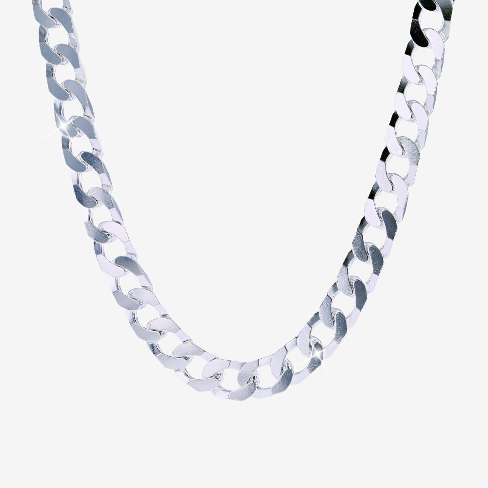 Sterling Silver Men's Heavyweight Square Curb Chain 20"