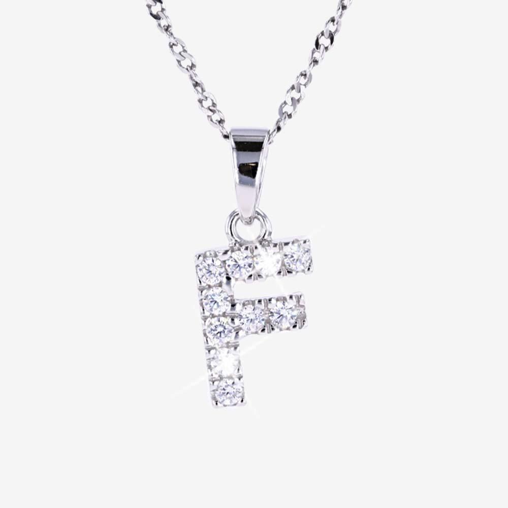 Sterling Silver 'F' Initial Necklace