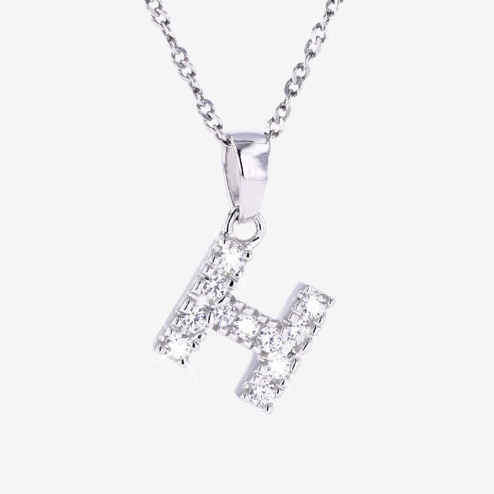 Sterling Silver 'H' Initial Necklace