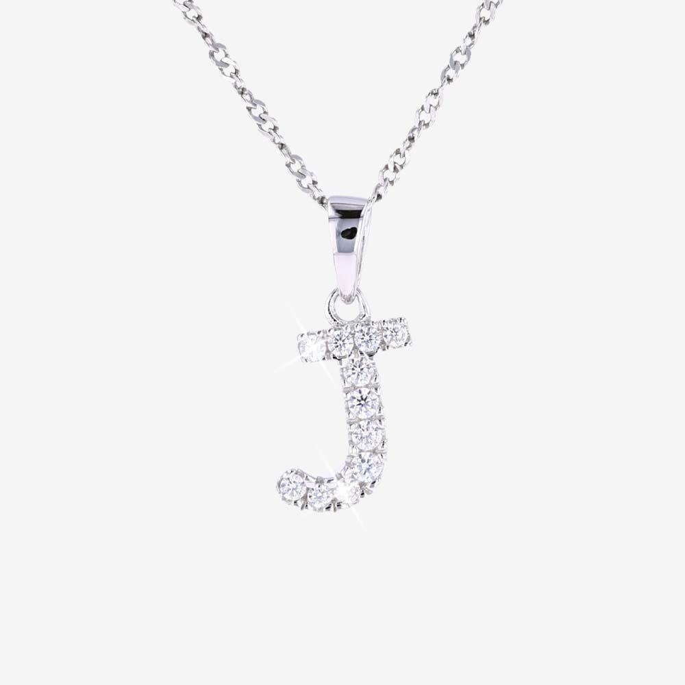 Sterling Silver 'J' Initial Necklace