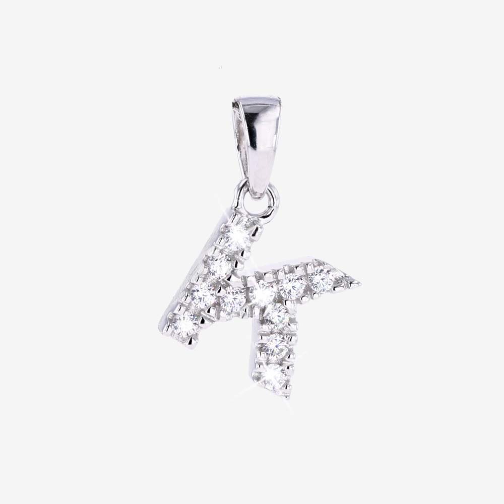 Sterling Silver 'K' Initial Pendant