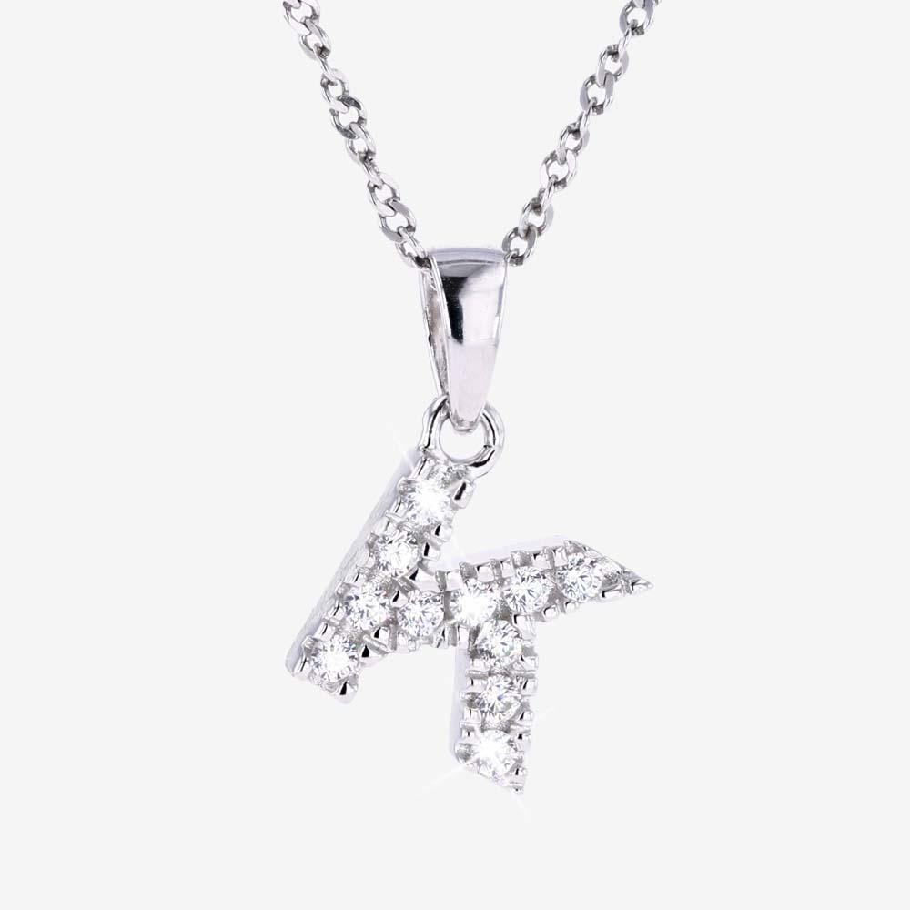 Sterling Silver 'K' Initial Necklace