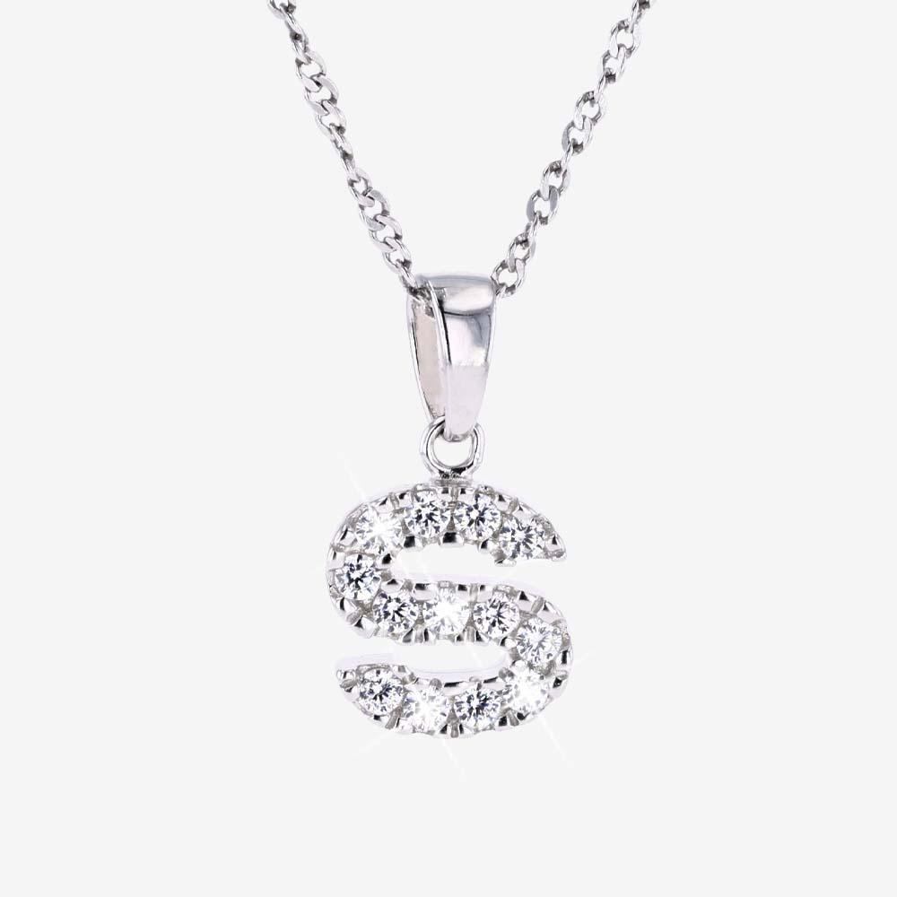 Sterling Silver 'S' Initial Necklace