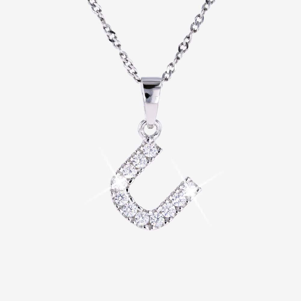 Sterling Silver 'U' Initial Necklace