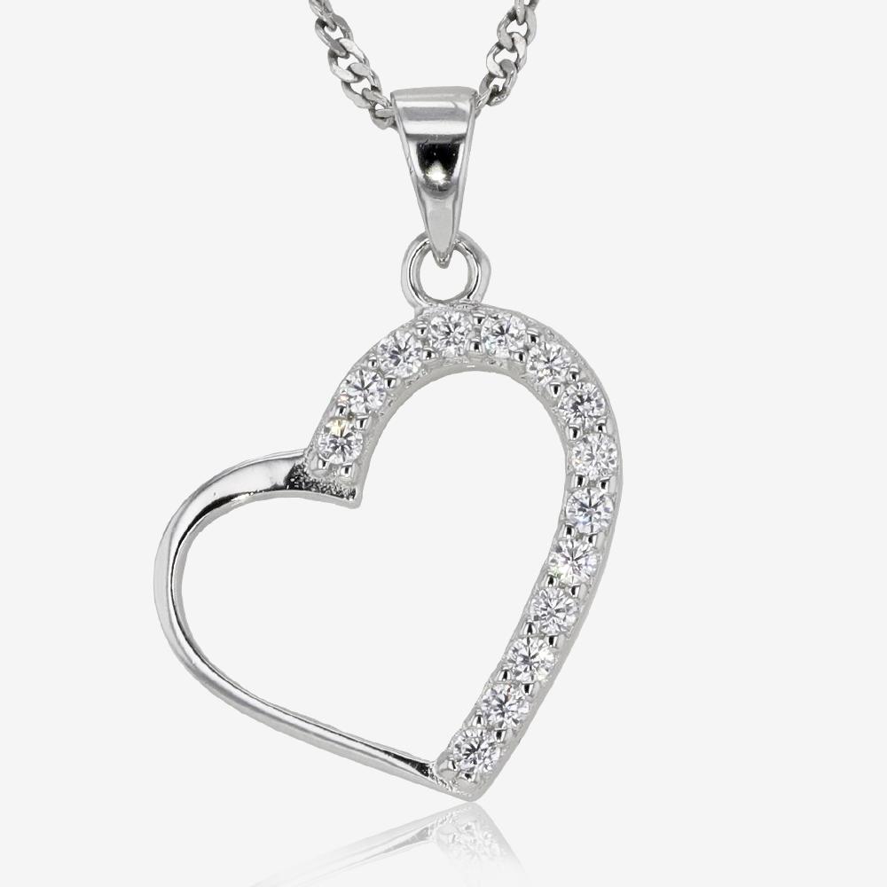Silver Open Heart Necklace