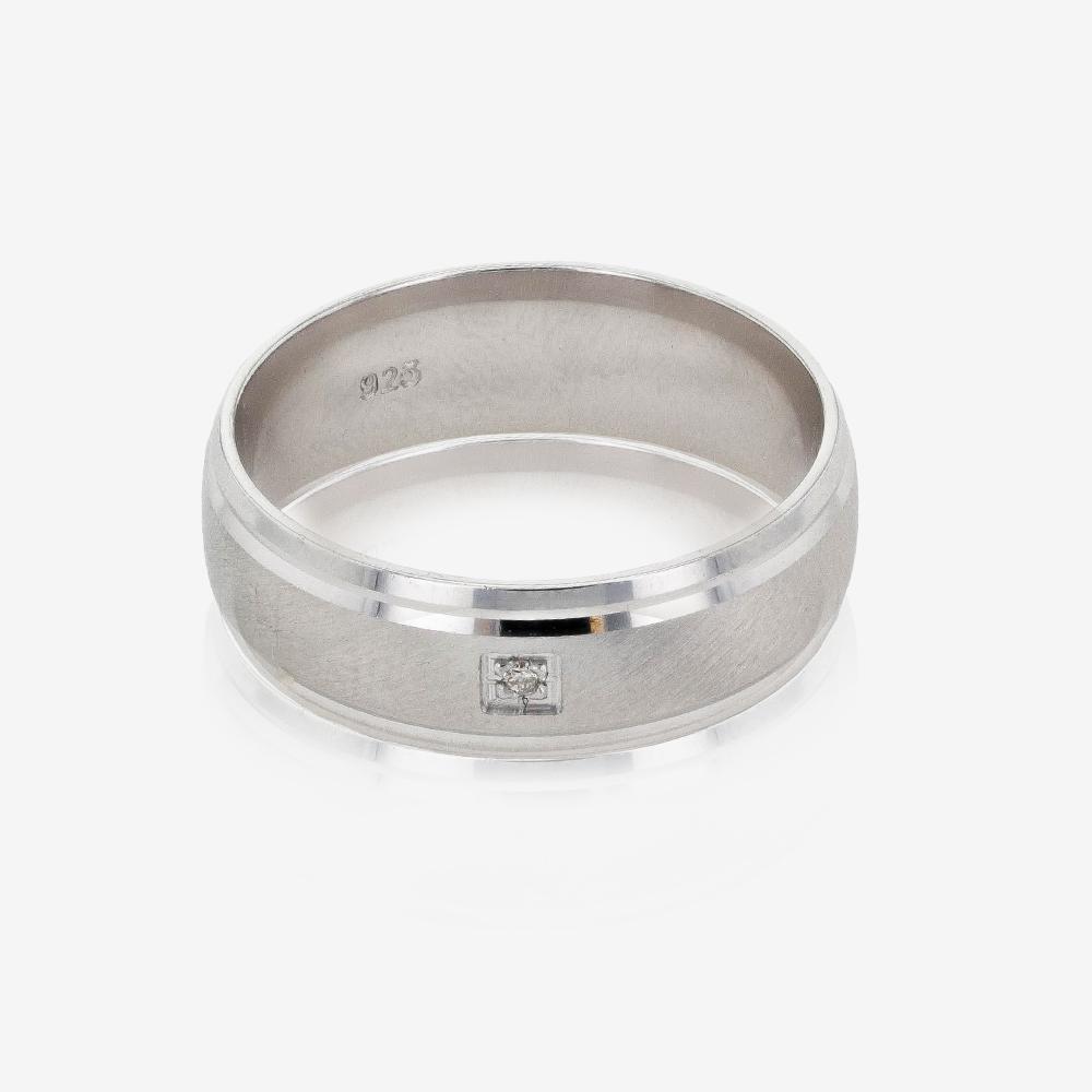 Silver Men's Heavyweight Diamond Band Ring