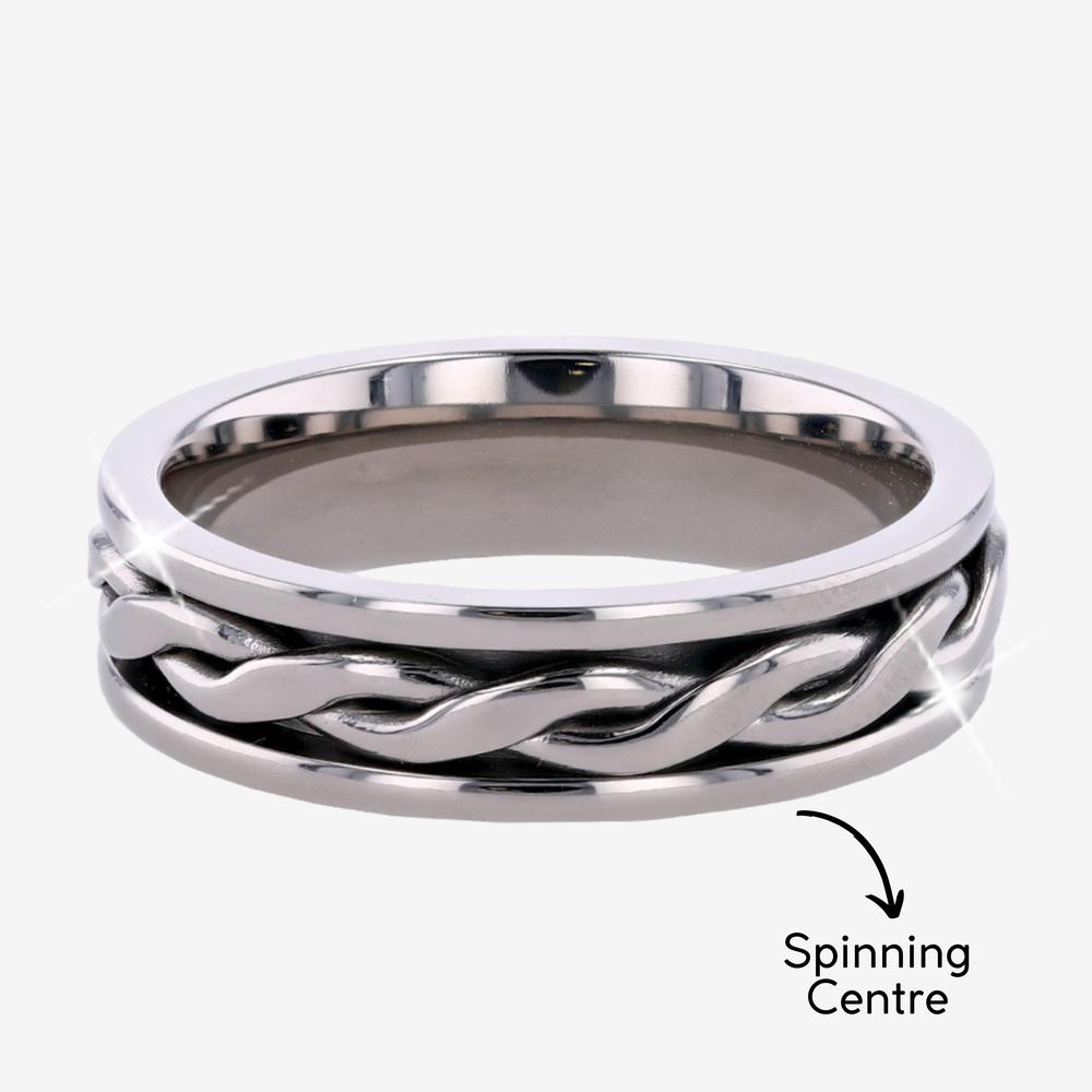 Titanium Fidget Ring, Spinning Celtic Design