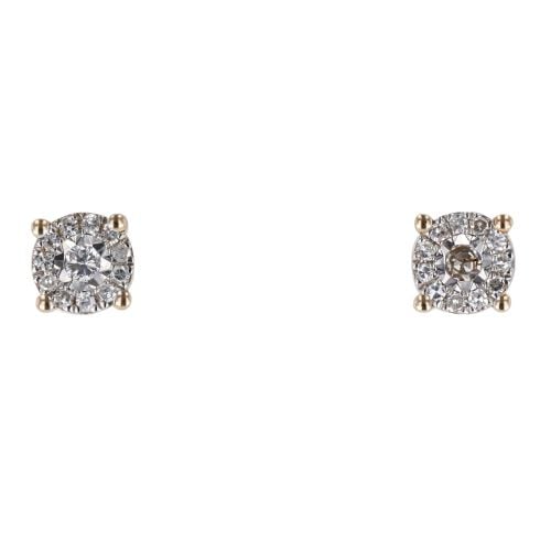 9ct Yellow Gold 0.16cts Diamond Stud Earrings by Anya Belle