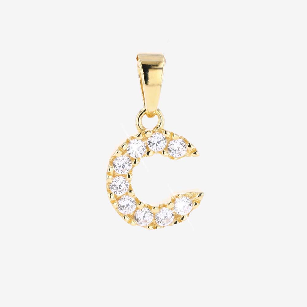 18ct Gold Vermeil On Silver 'C' Initial Pendant