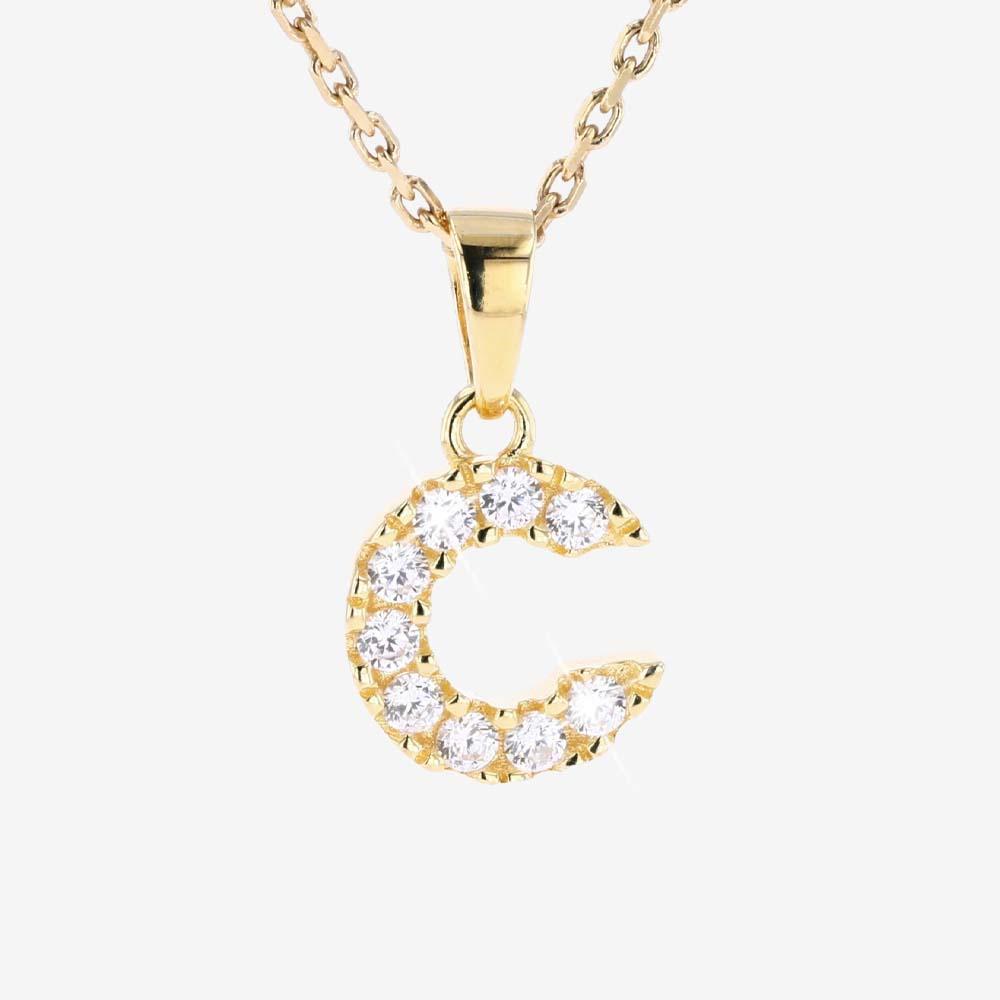 18ct Gold Vermeil On Silver 'C' Initial Necklace