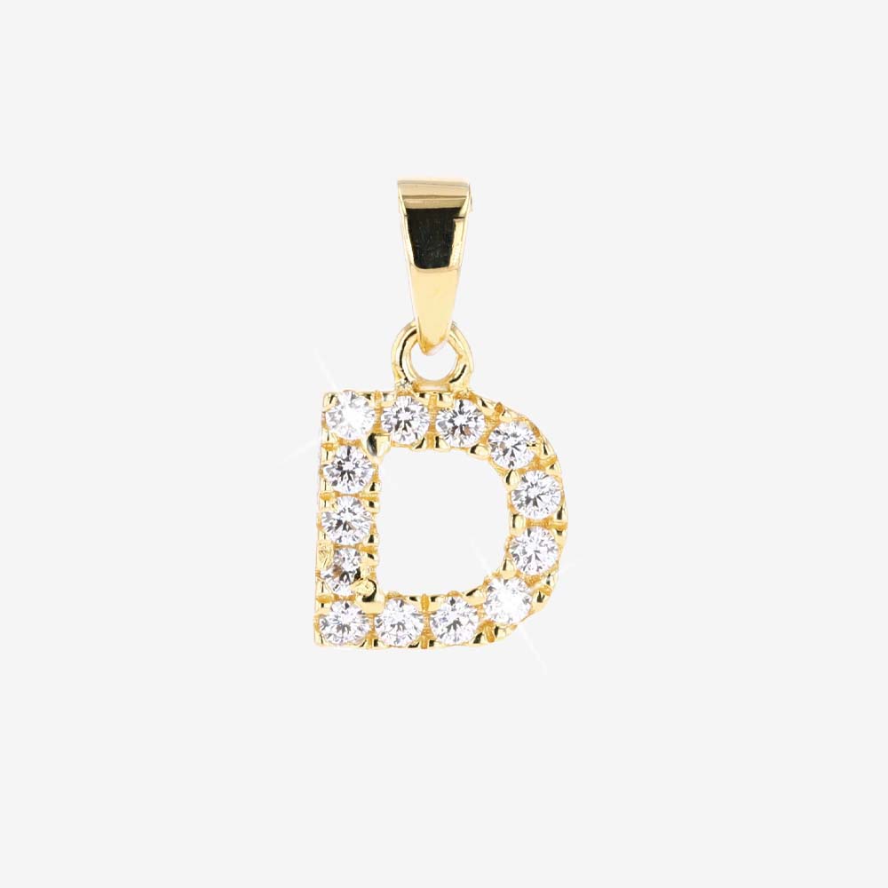 18ct Gold Vermeil On Silver 'D' Initial Pendant