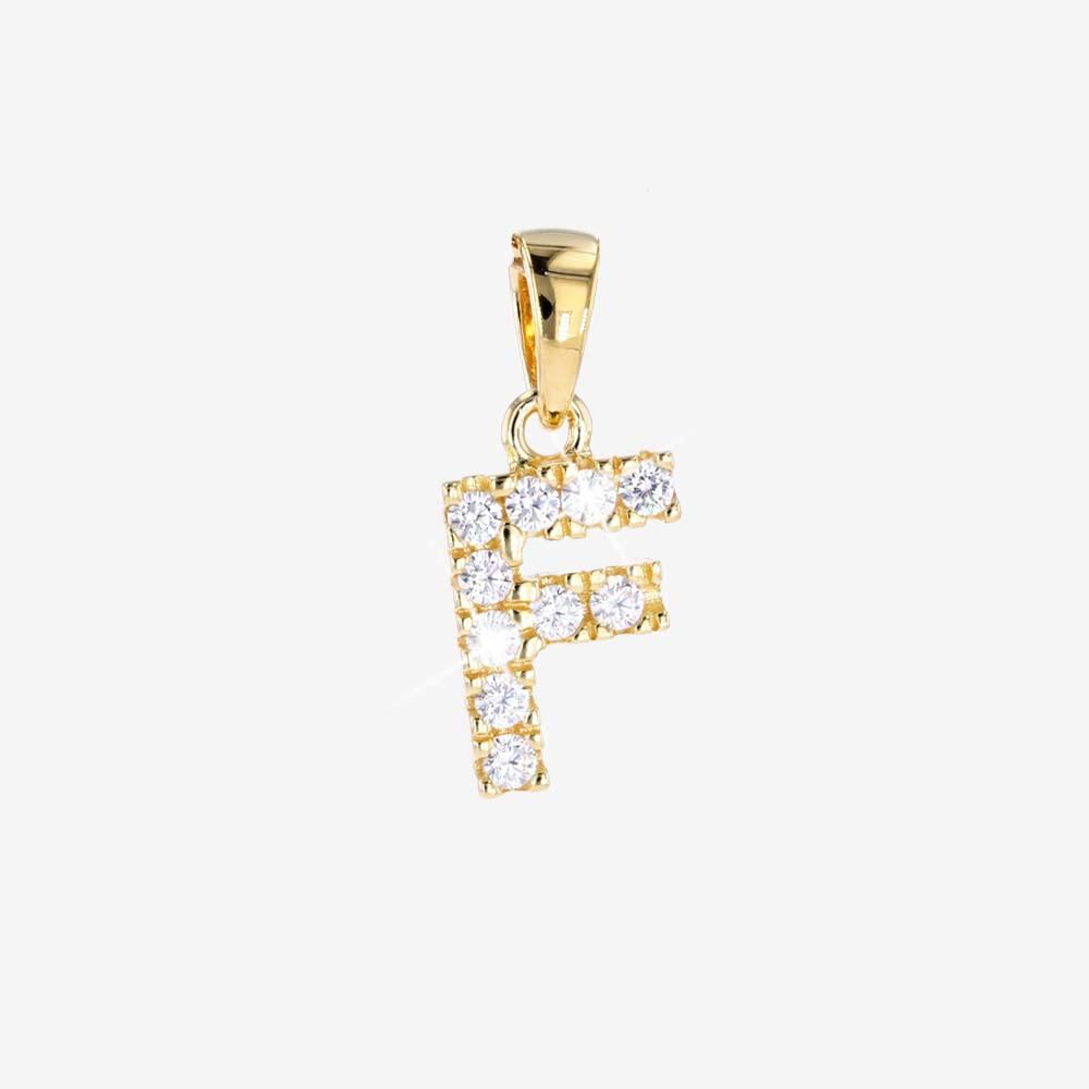 18ct Gold Vermeil On Silver 'F' Initial Pendant