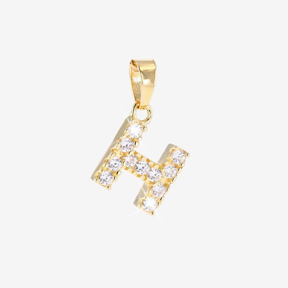 18ct Gold Vermeil On Silver 'H' Initial Pendant