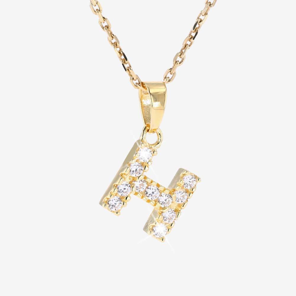 18ct Gold Vermeil On Silver 'H' Initial Necklace